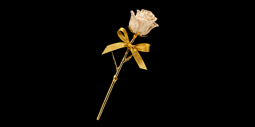 Rose belagt med diamantstøv